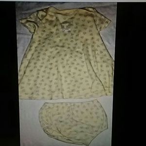 Burts Bees Two-piece Yellow Dress and Pants 6-9mo